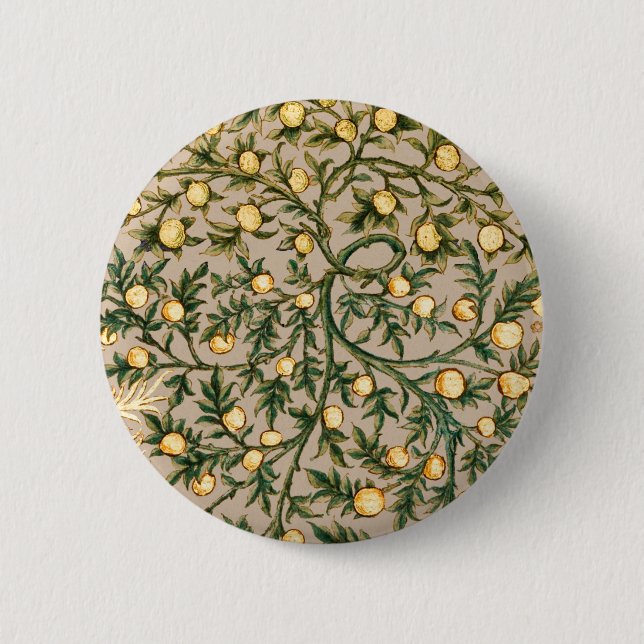 William Morris Floral Fruit Garden Flower Classic 6 Cm Round Badge (Front)