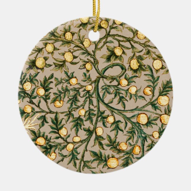 William Morris Floral Fruit Garden Flower Classic Ceramic Ornament (Front)