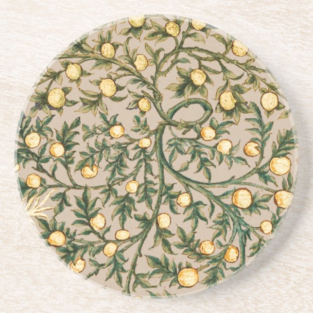 William Morris Floral Fruit Garden Flower Classic Coaster (Front)