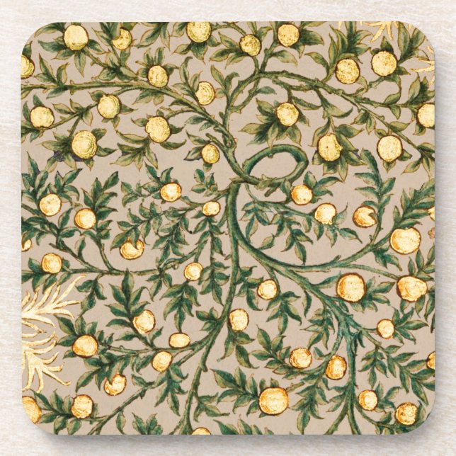 William Morris Floral Fruit Garden Flower Classic Coaster (Front)