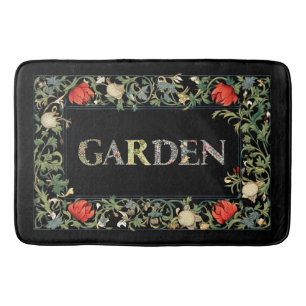 William Morris Floral Garden Motto and Frame Bath Mat