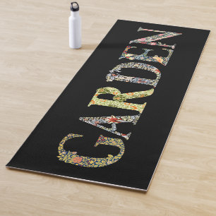 William Morris Floral Garden Motto and Frame Yoga Mat