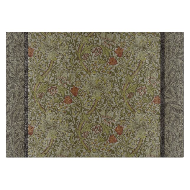 William Morris Floral lily willow art print design Cutting Board (Front)