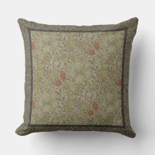 William Morris Floral lily willow art print design Outdoor Cushion