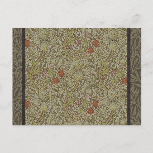 William Morris Floral lily willow art print design Postcard (Front)