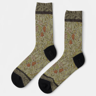 William Morris Floral lily willow art print design Socks