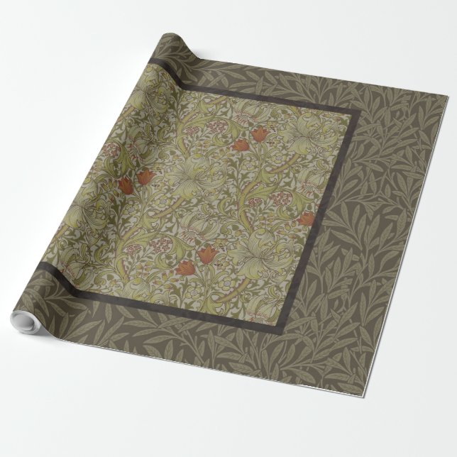 William Morris Floral lily willow art print design Wrapping Paper (Unrolled)