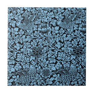 William Morris Floral Pattern Bird Anenome Ceramic Tile