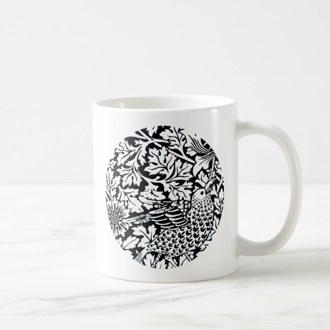 William Morris Floral Pattern Bird Anenome Coffee Mug (Right)