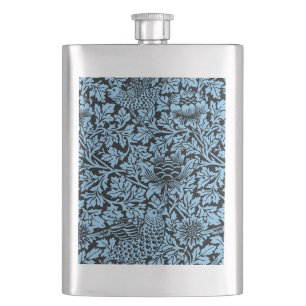 William Morris Floral Pattern Bird Anenome Hip Flask
