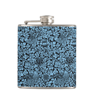 William Morris Floral Pattern Bird Anenome Hip Flask