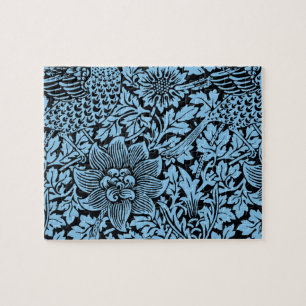 William Morris Floral Pattern Bird Anenome Jigsaw Puzzle