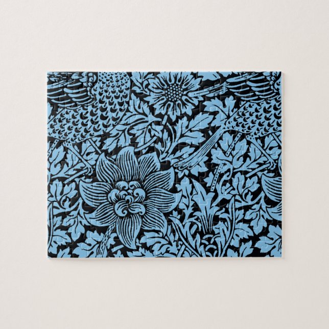 William Morris Floral Pattern Bird Anenome Jigsaw Puzzle (Horizontal)