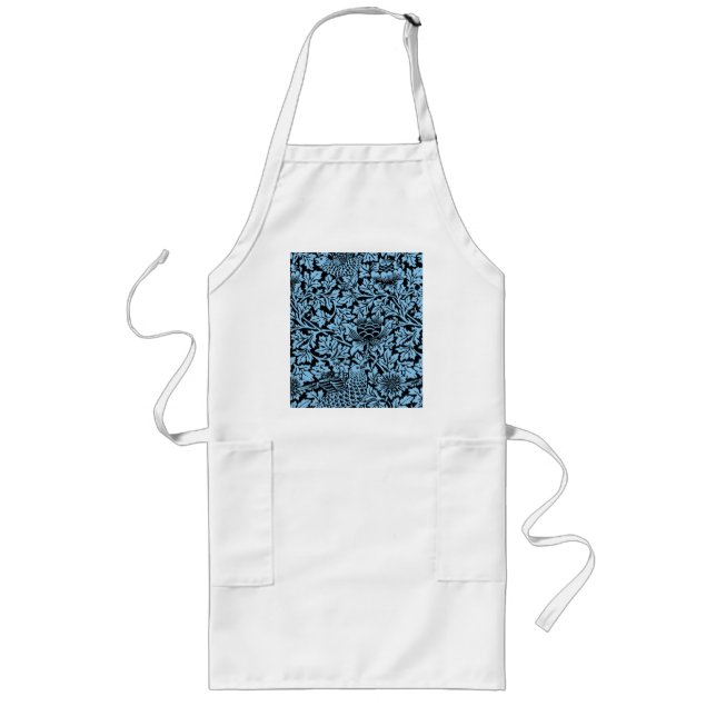 William Morris Floral Pattern Bird Anenome Long Apron (Front)