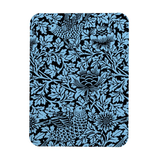 William Morris Floral Pattern Bird Anenome Magnet (Vertical)