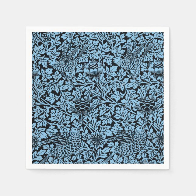 William Morris Floral Pattern Bird Anenome Napkin (Front)