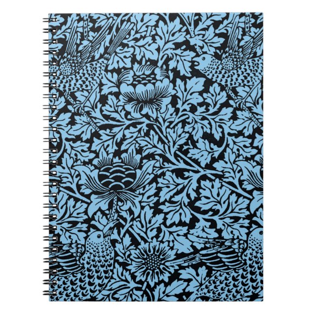 William Morris Floral Pattern Bird Anenome Notebook (Front)