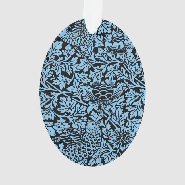 William Morris Floral Pattern Bird Anenome Ornament (Back)