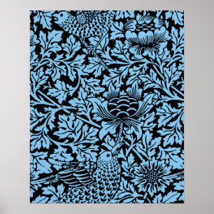 William Morris Floral Pattern Bird Flowers Poster