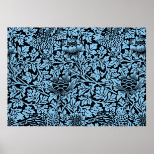 William Morris Floral Pattern Bird Flowers Poster
