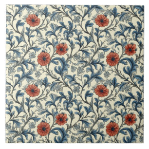 William Morris Floral Pattern Ceramic Tile