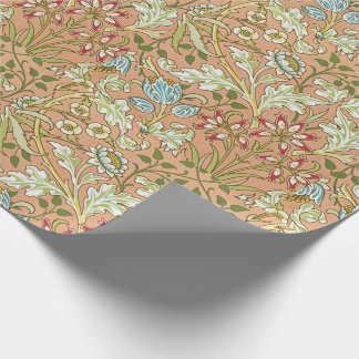 William Morris Floral Pattern Flowers Pink Blue    Wrapping Paper