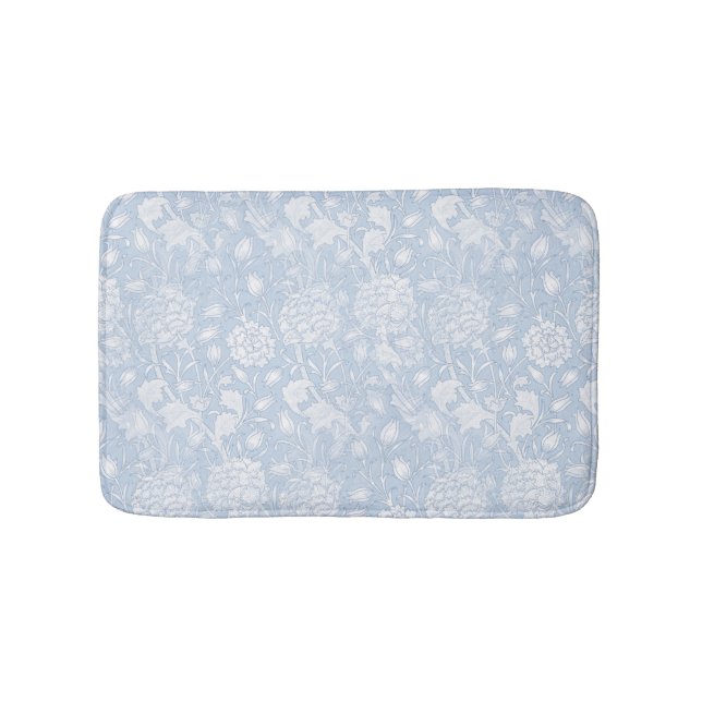 William Morris Floral Pattern in Blue Bath Mat (Front)