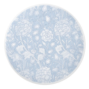 William Morris Floral Pattern in Blue Ceramic Knob