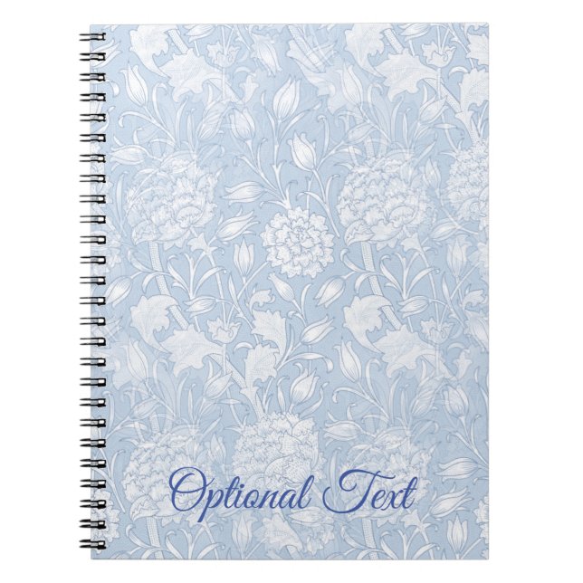 William Morris Floral Pattern in Blue Notebook (Front)