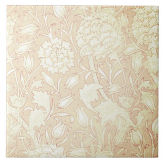 William Morris Floral Pattern in Pink Ceramic Tile
