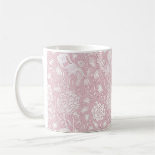 William Morris Floral Pattern in Pink Coffee Mug