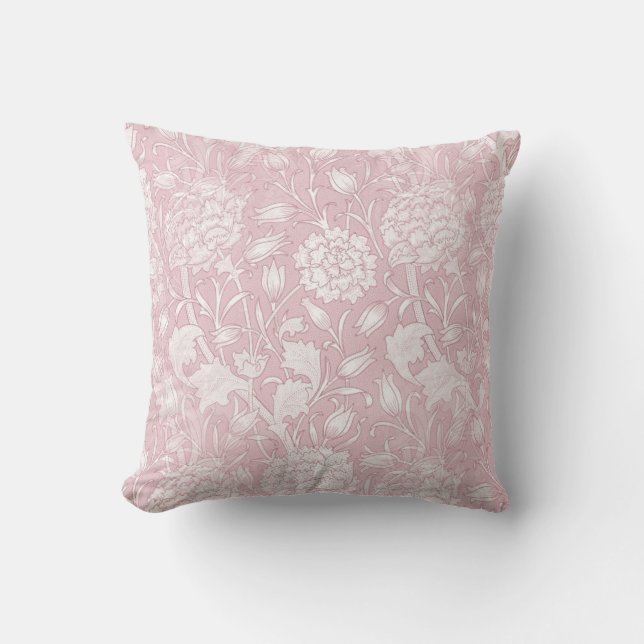 William Morris Floral Pattern in Pink Cushion (Front)