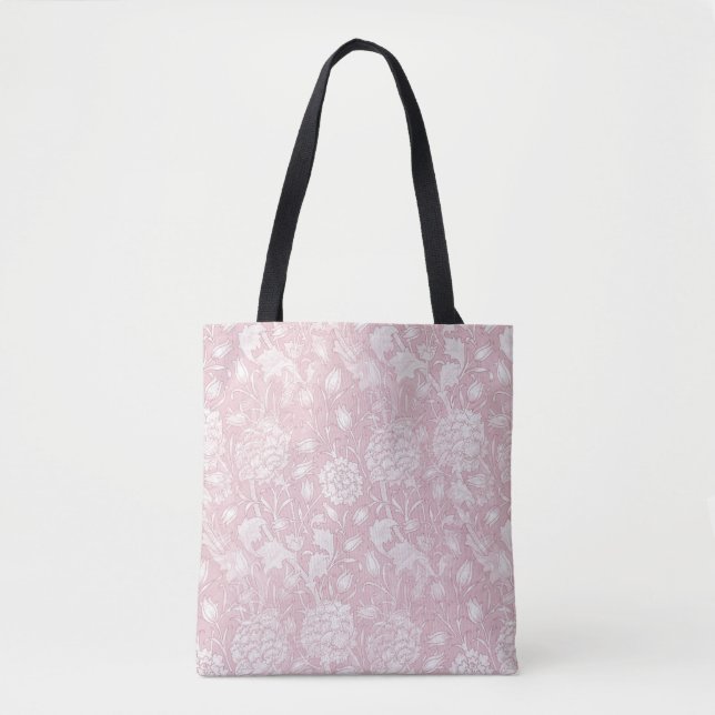 William Morris Floral Pattern in Pink Tote Bag (Front)