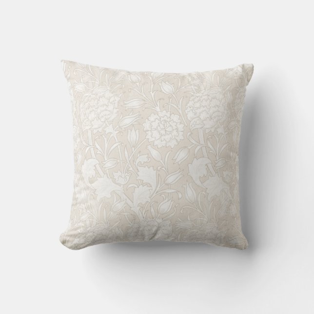 William Morris Floral Pattern in Sepia Cushion (Front)