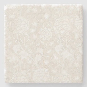 William Morris Floral Pattern in Sepia Stone Coaster