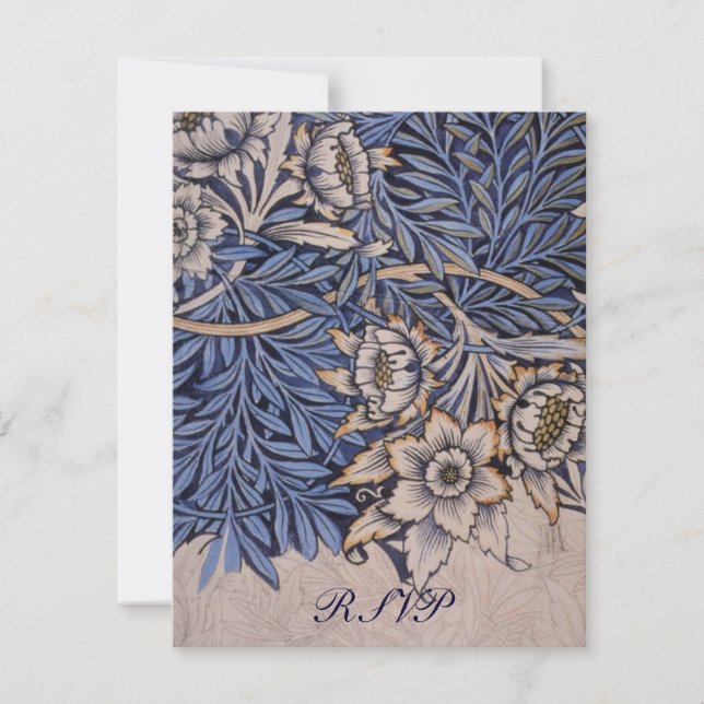William Morris Floral Pattern Wedding Reply Cards (Front)
