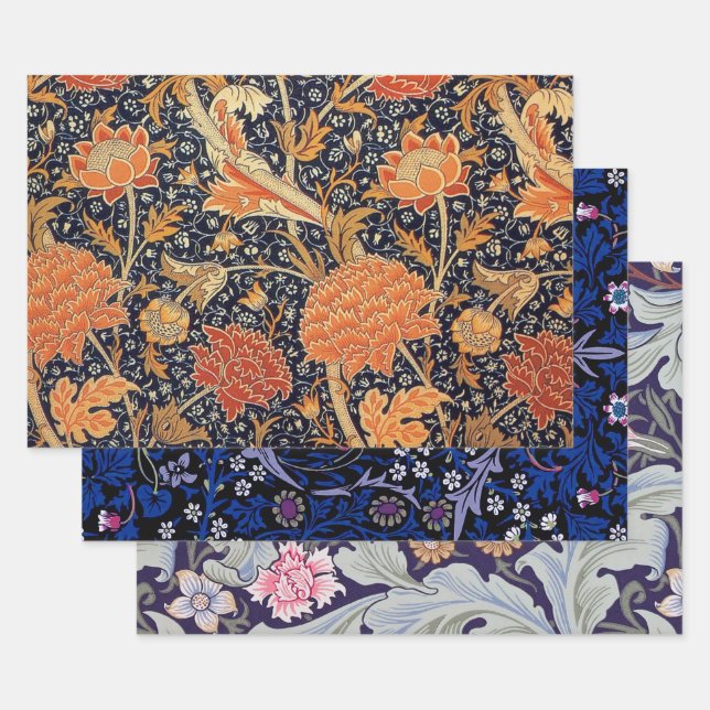 William Morris, Floral Pattern Wrapping Paper Sheet (Set)