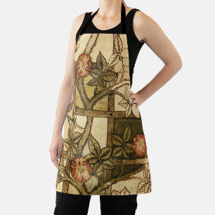William Morris Floral Trellis Birds, Earthy Tones Apron