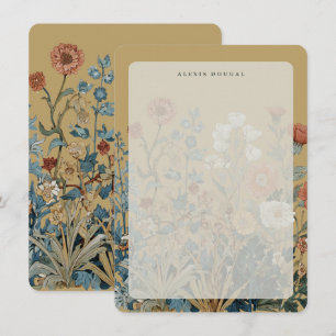William Morris Floral Wildflower Vintage Personal Card