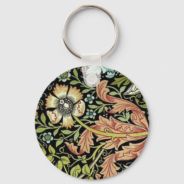 William Morris Flower design Key Ring (Front)