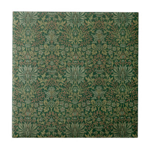William Morris Flower Garden-Greens Ceramic Tile