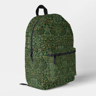 William Morris Flower Garden-Greens Printed Backpack