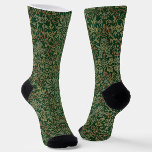William Morris Flower Garden-Greens Socks