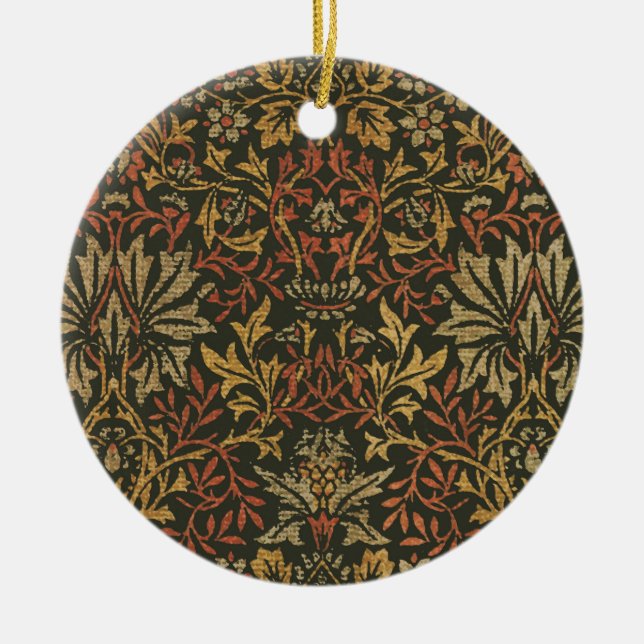 William Morris Flower Garden Tapestry Ceramic Ornament (Front)