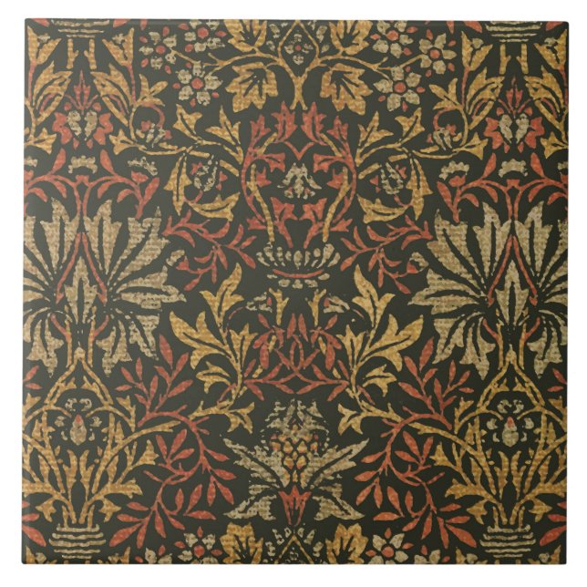William Morris Flower Garden Tapestry Ceramic Tile (Front)