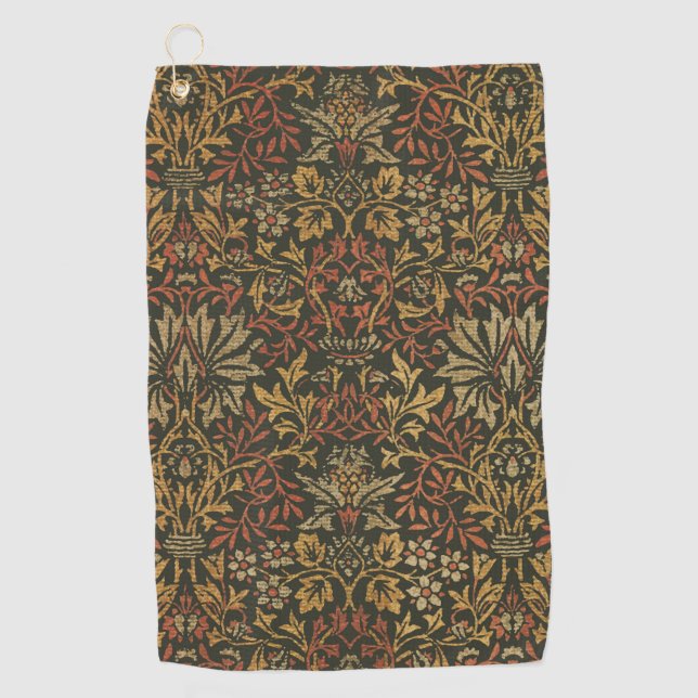 William Morris Flower Garden Tapestry Golf Towel (Front)