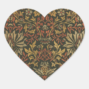 William Morris Flower Garden Tapestry Heart Sticker