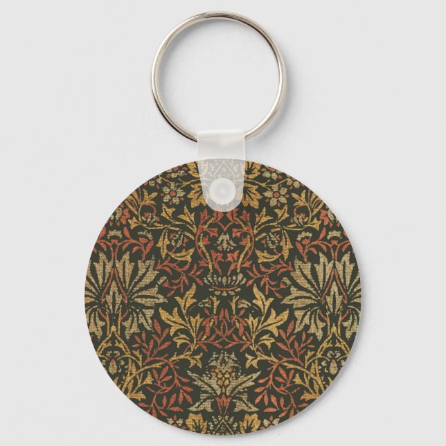 William Morris Flower Garden Tapestry Key Ring (Front)