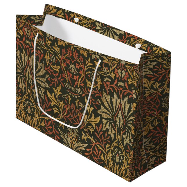 William Morris Flower Garden Tapestry Large Gift Bag (Front Angled)