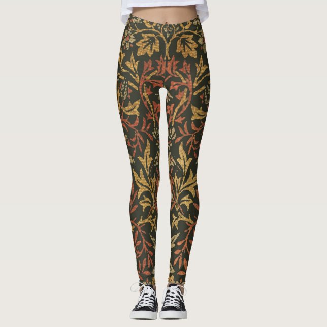 William Morris Flower Garden Tapestry Leggings (Front)